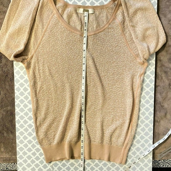 Loft Long Sleeves Size Small Top Knitted Shimmer Blush  Sweater Light weight - Picture 6 of 10